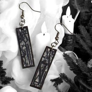 5 For $25💫Cool Mystical Black Print Earrings